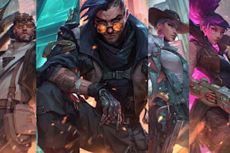 design cyberpunk and fantasy character splash art