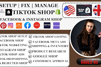 fix tiktok shop setup instagram shop facebook shop dropshipping store tiktok ads