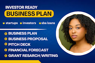 write business plan for startups, investors, sba loan, non profit and grant