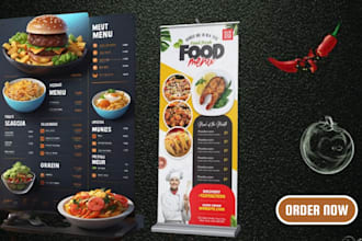 design digital menu, menu board, pricelist, logo, digital menu design