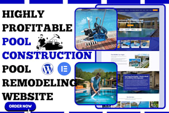 design professional pool construction website pool remodeling wordpress website
