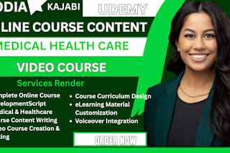 create medical health care, online course content, course creation, video course