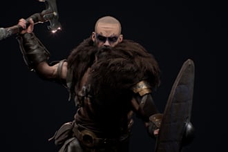 model 3d warrior character, game weapon, genesis 8, clean toplogy, nsfw animate