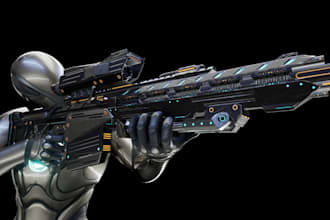 model realistic 3d sniper weapon for fortnite video game,sci fi gun,3d thumbnail