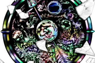 create surreal, psychedelic or street art illustration for shirt design