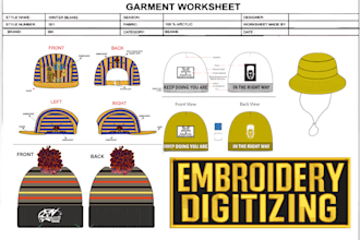 design custom hat patch embroidery digitizing badge cap logo with mockup fast
