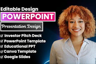 design powerpoint business presentation, investor pitch deck canva template
