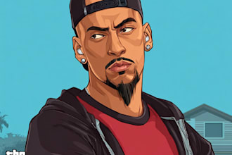 draw amazing gta style cartoon portrait from your photo