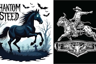 do high quality horror ghost rider horse logo