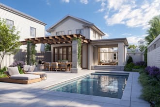 create backyard, patio, garden, pool, renovation, landscape