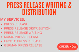 do press release writing, PR distribution, submit press release