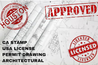 provide architectural stamping for ca, fl, tx, and permits