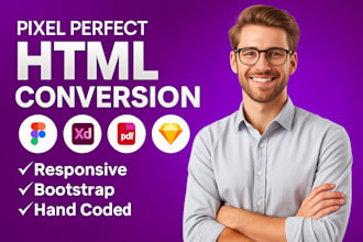convert your figma design into clean, responsive HTML5 and css3