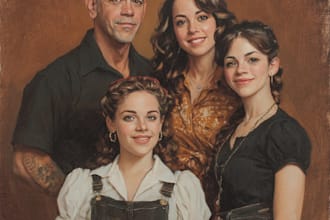 draw realistic family portrait, couple or group from photo
