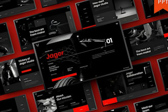 design a professional powerpoint business presentation with modern clean slides