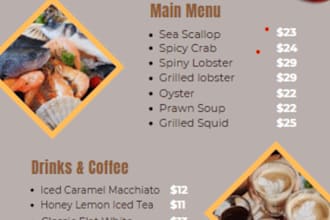 design restaurant menu cards in ms word