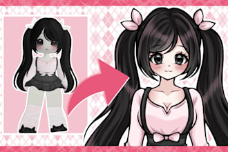 draw your roblox avatar in my anime art style
