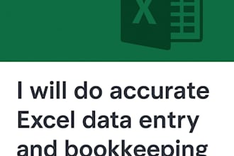 do accurate excel data entry and bookkeeping
