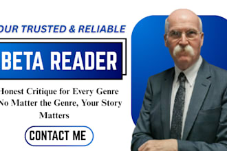 honest, critique and double beta read your manuscript