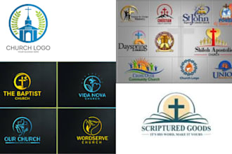 design modern church ministry christian charity religious foundation logo