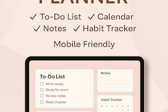 design a custom aesthetic notion student planner or dashboard