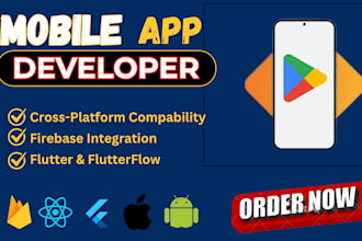 do ios and android app using flutterflow, flutter, firebase, react native