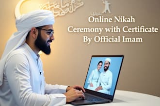 be your official online nikah imam and provide an islamic marriage certificate