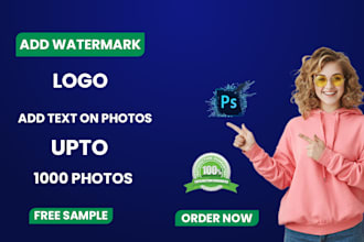 add watermark logo or add text image up to 1000 photos