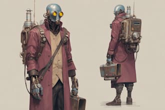 create a unique sci fi character and sci fi art