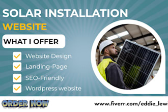 design professional solar website roofing website solar panel handyman website