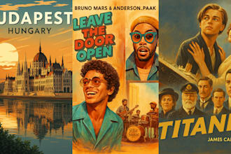 draw unique retro vintage movie travel music comic event art dovau  poster flyer