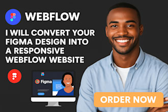 convert your figma or xd design into a responsive webflow website