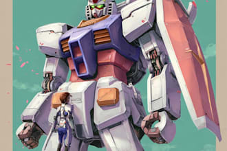 do mecha robot gundam illustrations