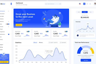 do saas, crm, and admin dashboard ui ux, design in figma and dashboard design