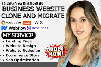 design clone webflow business website hostinger duda webador website development