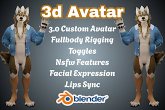 model 3d vrchat avatar, furry nsfw model, vtuber model, for vtubing, animaze