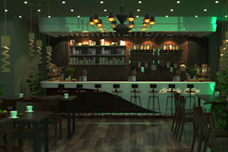 do café bar, restaurant interior design, coffee shop, kiosk, wine bar 3d model