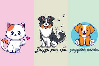 design creative pet, dog, cat, animal and veterinary clinic logo or any graphic