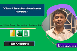 build dashboard, pivot table, charts and graphs in excel