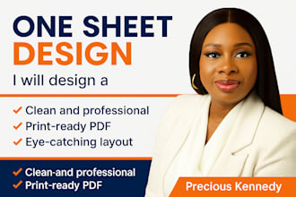 design a clean and professional one sheet for your business or brand
