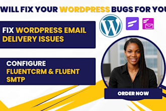 fix wordpress email delivery issues, setup and configure fluentcrm, SMTP