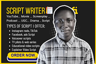 script writing youtube script writer movie comic podcast screenplay short video