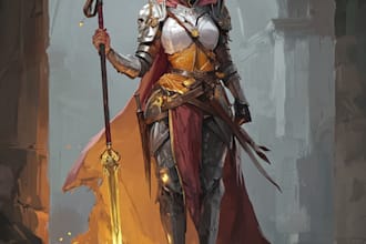 draw dnd character art design illustration,  dnd party