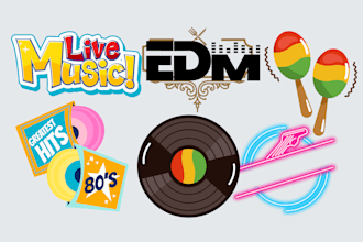 design bold retro sticker art for vinyl, signage, t shirts and windows