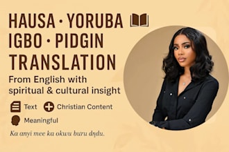 translate english to yoruba, igbo, hausa and other nigerian languages