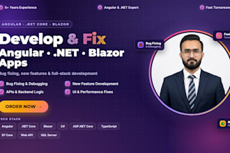 develop and fix angular, dot net core, and blazor applications