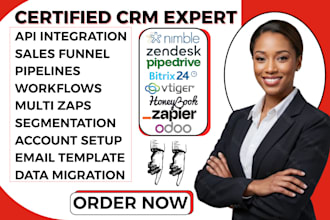 integrate vtiger honeybook zendesk nimble odoo pipedrive bitrix24 using zapier