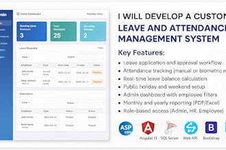 develop a custom HR, leave and attendance management system