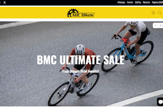build seo optimised shopify store for bicycle, ebike, scooter, cycling gear
