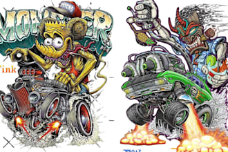 create rat fink pop art kustom kulture monster art cartoon tattoo art hot rodart
